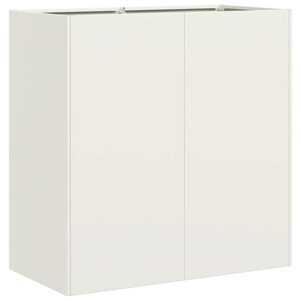 vidaXL Donica, biała, 80x40x80 cm, stal walcowana na zimno