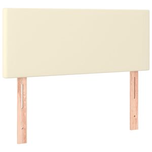 vidaXL Zagł&oacute;wek do ł&oacute;żka, kremowy, 100x5x78/88 cm, sztuczna sk&oacute;ra