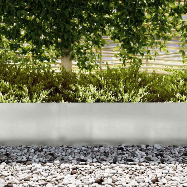 vidaXL Krawężnik do trawnika 20 pcs Srebrny 100 x 0.05 x 20 cm