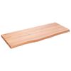 vidaXL P&oacute;łka, brązowa, 100x40x(2-4) cm, lakierowane lite drewno dębowe