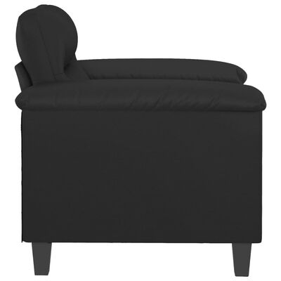 vidaXL Fotel, czarny, 60 cm, obity sztuczną skórą