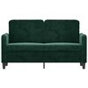 vidaXL Sofa 2-osobowa, ciemnozielona, 120 cm, tapicerowana aksamitem