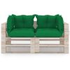 vidaXL Ogrodowa sofa 2-os. z palet, z poduszkami, drewno sosnowe
