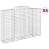 vidaXL Kosze gabionowe, 6 szt, 300x50x200/220 cm, galwanizowane żelazo