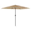 vidaXL Parasol ogrodowy z LED, stalowy słupek, brązowy, 300x200x250 cm