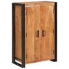 vidaXL Witryna z drzwiami Brązowy Lite drewno akacjowe i metal