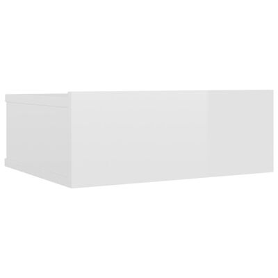vidaXL Wisząca szafka nocna, biała, wysoki połysk, 40x30x15 cm