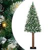 vidaXL Szczupła Choinka Zielony 210 cm PVC i lite drewno sosnowe