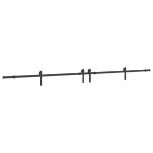 vidaXL System do montażu drzwi przesuwnych, 366 cm, stal, czarny