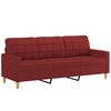 vidaXL Sofa 3-osobowa, winna czerwień, 180 cm,tapicerowana tkaniną