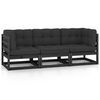 vidaXL 3-osobowa sofa ogrodowa z poduszkami, lite drewno sosnowe