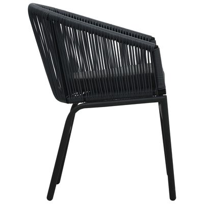vidaXL Krzesła ogrodowe, 2 szt., czarne, rattan PE