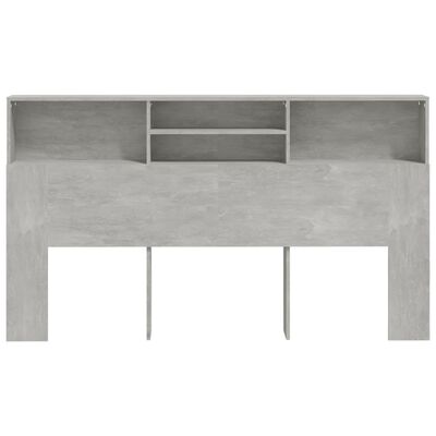 vidaXL Wezgłowie łóżka z półkami, szarość betonu, 180x19x103,5 cm