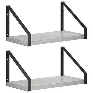 vidaXL P&oacute;łki ścienne 2 szt. Betonowy szary 30 x 16 x 15,5 cm