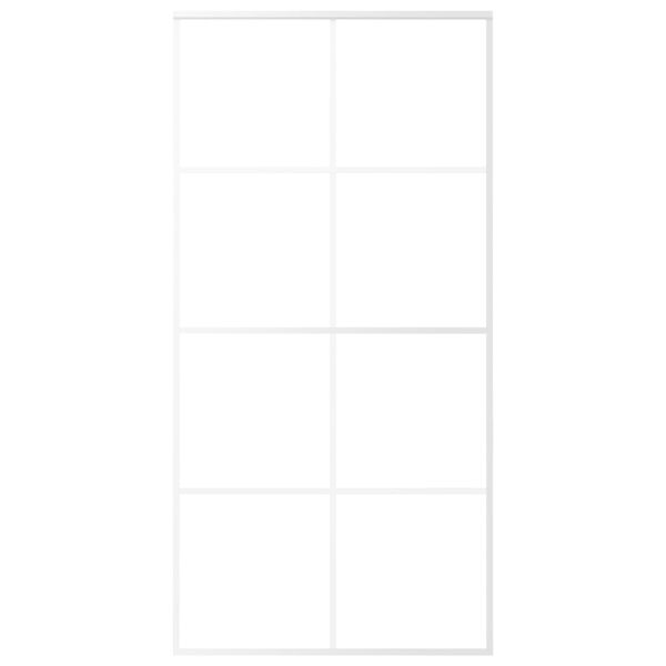 vidaXL Drzwi przesuwne, szkło ESG i aluminium, 102,5x205 cm, białe