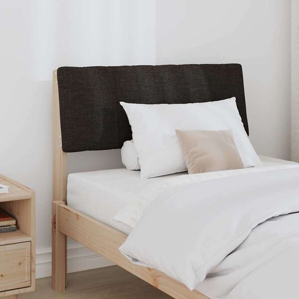 vidaXL Tapicerowane wezgłowie Czarny 75 cm Lite drewno sosnowe