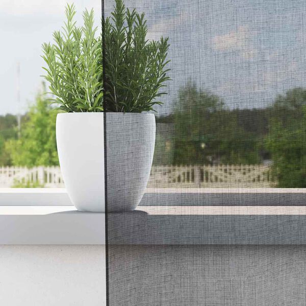 vidaXL Zasłony woalowe z przelotkami 2 szt. Czarne 140x175 cm