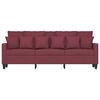 vidaXL Sofa 3-osobowa, winna czerwień, 180 cm,tapicerowana tkaniną