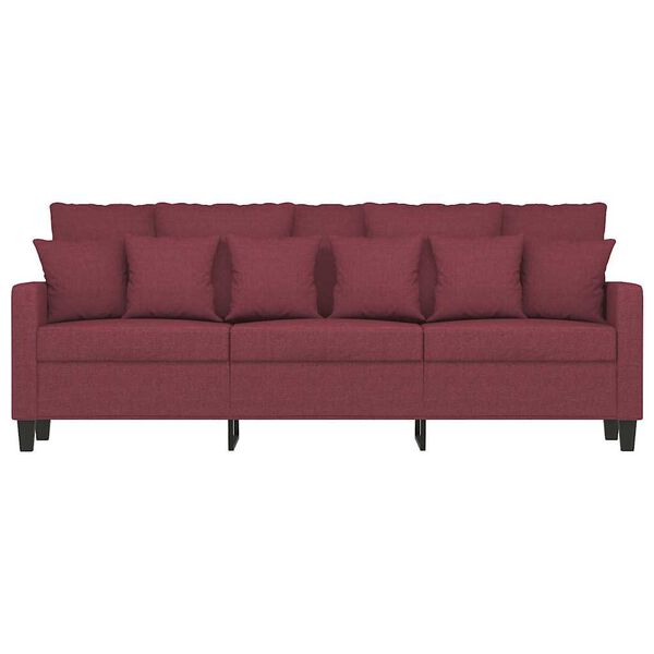 vidaXL Sofa 3-osobowa, winna czerwień, 180 cm,tapicerowana tkaniną