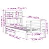 vidaXL Ł&oacute;żko z regałem, bez materaca, 75x190 cm, drewno sosnowe