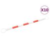 vidaXL Rozsuwane barierki na pachołki drogowe, 10 szt., ABS, 116-197cm