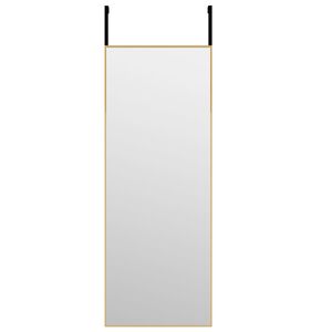 vidaXL Lustro na drzwi, złote, 30x80 cm, szkło i aluminium