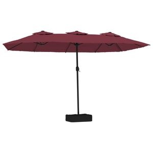 vidaXL Podw&oacute;jny parasol ogrodowy, bordowy, 449x265 cm