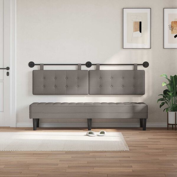 vidaXL Wisząca Głowa Ciemnoszary 190 x 55 x 5 cm tkanina