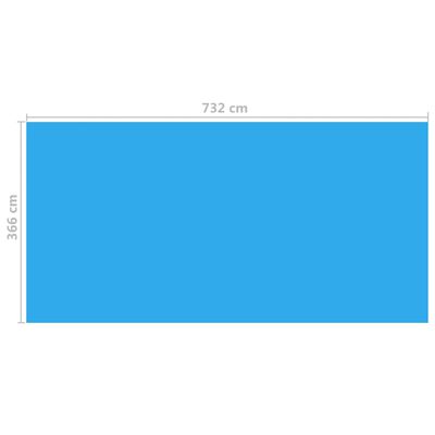 vidaXL Plandeka na prostokątny basen, 732 x 366 cm, PE, niebieska
