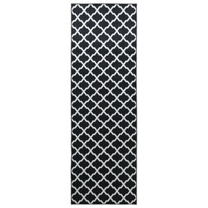 vidaXL Chodnik dywanowy LESAKA Czarny i biały 50 x 100 cm