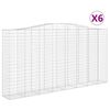 vidaXL Kosze gabionowe, 6 szt, 400x50x200/220 cm, galwanizowane żelazo