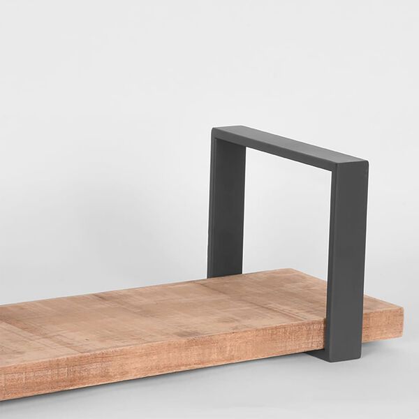 LABEL51 P&oacute;łka ścienna Slam, 120x23x20 cm, XXL, drewno i palona stal