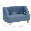 vidaXL Sofa dla psa, niebieska, 60x37x39 cm, lniana