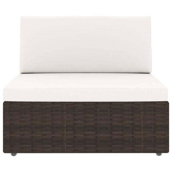 vidaXL 8-cz. zestaw wypoczynkowy do ogrodu, rattan PE, brązowy