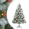 vidaXL Sztuczna choinka Zielono-biały 210 cm PVC, Metal i Plastik