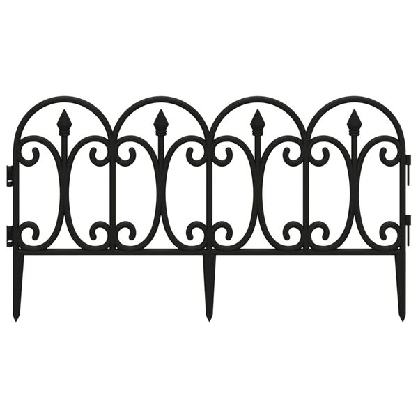 vidaXL Obrzeża trawnikowe, 17 szt., czarne, 10 m, PP