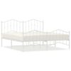vidaXL Metalowa rama łóżka z wezgłowiem i zanóżkiem, biała, 183x213 cm