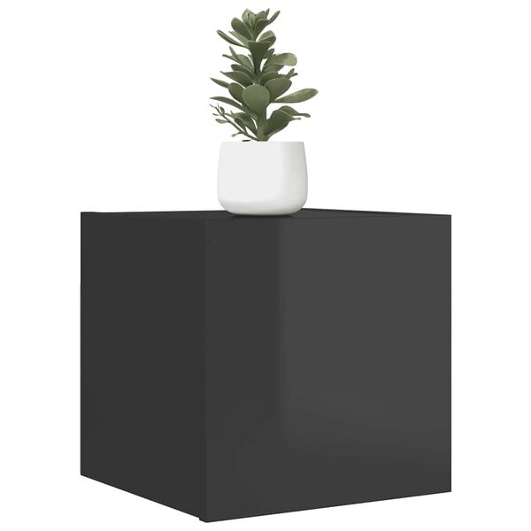 vidaXL Wiszące szafki TV, 2 szt., wysoki połysk, szare, 30,5x30x30 cm