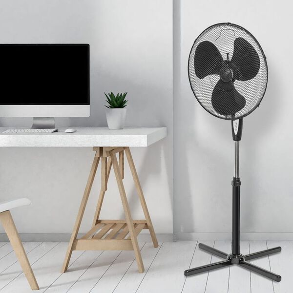 Bestron Wentylator stojący z pilotem 45 cm 45 W czarny ASV45ZR