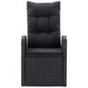 vidaXL 7-częściowy zestaw mebli ogrodowych z poduszkami, czarny