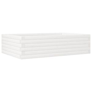vidaXL Donica ogrodowa, biała, 90x60x23 cm, lite drewno sosnowe