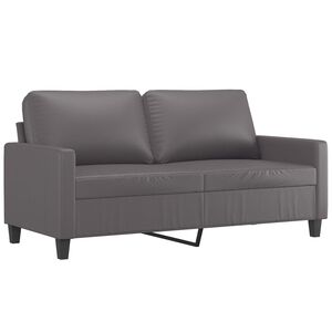 vidaXL 2-osobowa sofa, szary, 140 cm, sztuczna sk&oacute;ra