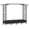 vidaXL Podniesione ł&oacute;żko z kratką i dachem Czarny 207 x 40 x 129 cm PP