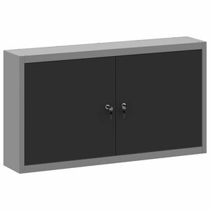 vidaXL Szafka na narzędzia z p&oacute;łką Czarny i szary 100 x 20 x 55 cm