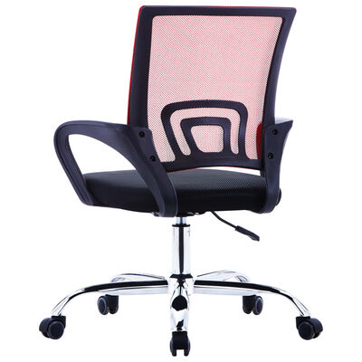 vidaXL Krzesło biurowe z siatkowym oparciem, czerwone, tkanina