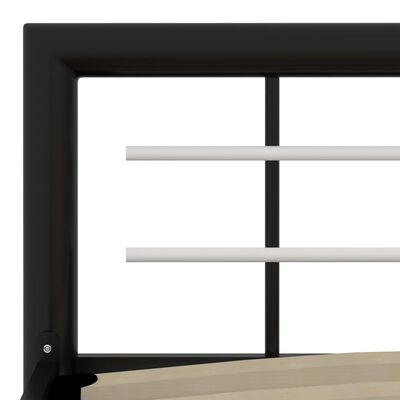 vidaXL Rama łóżka, czarno-biała metalowa, 100 x 200 cm
