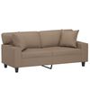 vidaXL 2-osobowa sofa z poduszkami, cappuccino, 140 cm, sztuczna sk&oacute;ra