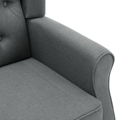 vidaXL Fotel masujący z podnóżkiem, jasnoszary, obity tkaniną