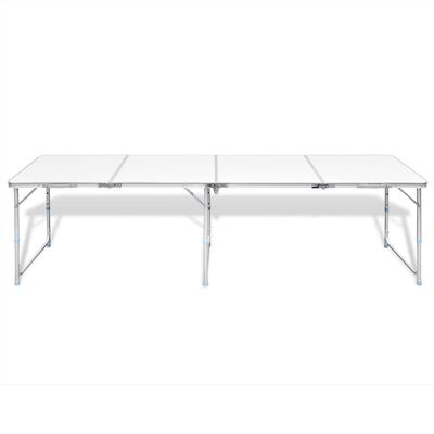 Składany, aluminiowy stół kempingowy z regulacją wysokości 240 x 60 cm