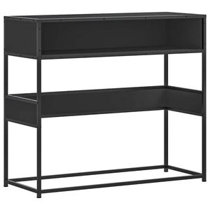 vidaXL Stolik konsolowy, czarny, 90x35x80 cm, materiał drewnopochodny